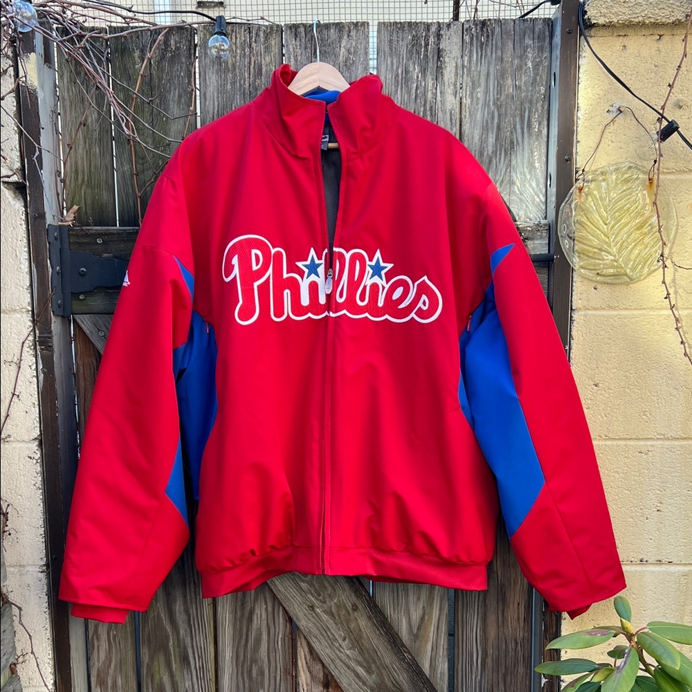 Phillies Majestic Red and Blue Therma Base Insulated Jacket XL